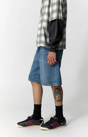 Parker Baggy Jean Shorts Medium Blue image number 3