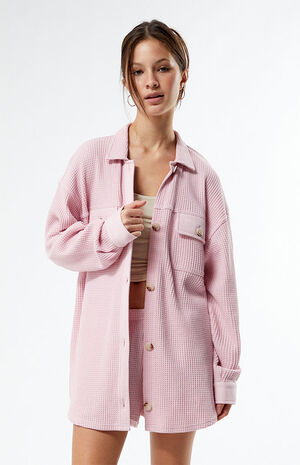 Waffle Boyfriend Button Up Lounge Shacket image number 1