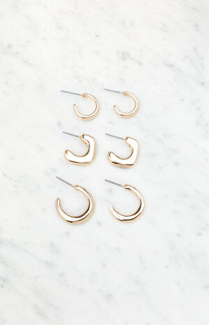 3 Pack Mixed Hoop Earrings image number 2