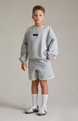 ESSENTIALS Light Heather Grey Sweat Shorts image number 2