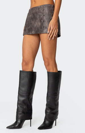 Camille Faux Leather Mini Skort image number 4