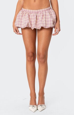 Plaid Bubble Micro Skort image number 2