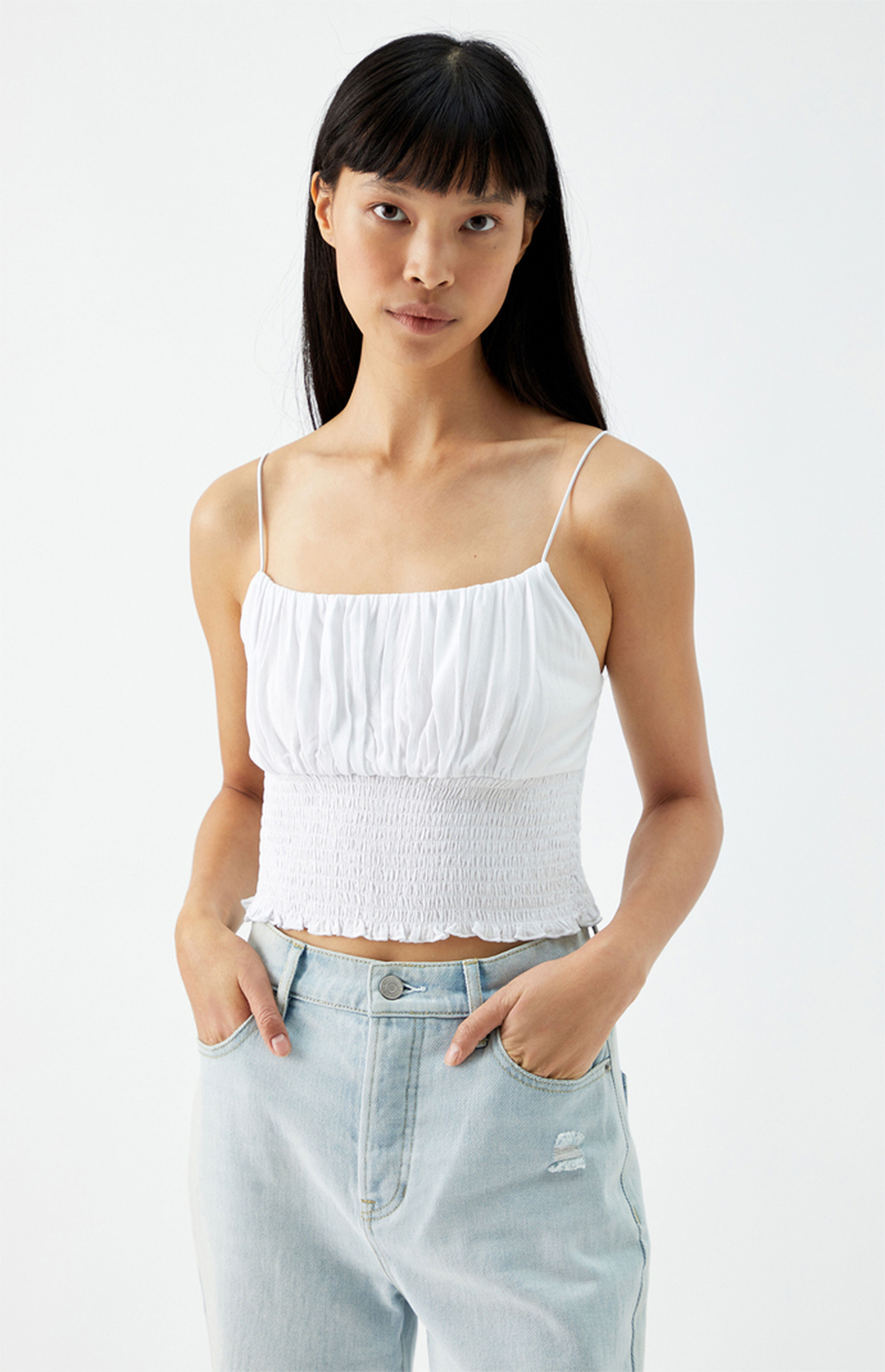 LA Hearts Smocked Bodice Cami Top PacSun