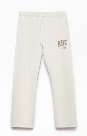 Cream Fleece Baggy Sweatpants image number 1
