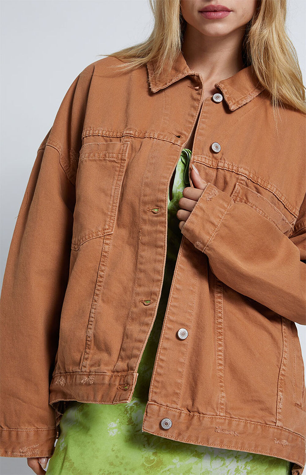 Free People Opal Swing Denim Trucker Jacket PacSun