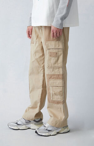 Khaki Canvas Baggy Cargo Pants image number 2