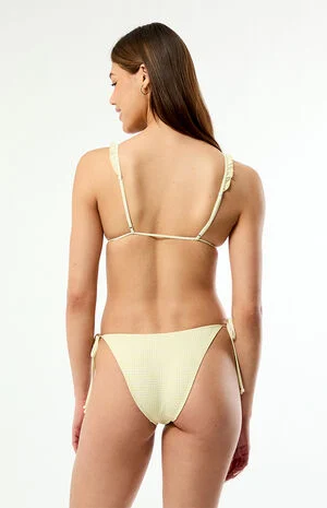 Yellow Gingham Leora Ruffle Triangle Bikini Top image number 6