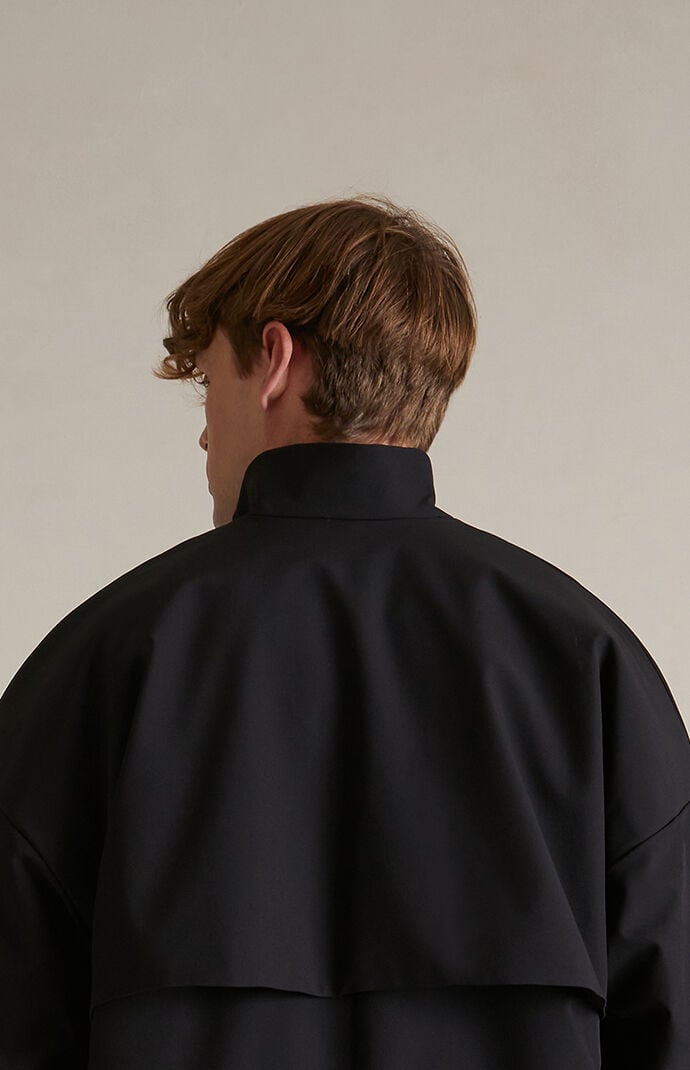 Fear of God ESSENTIALS Black Bonded Nylon Field Trench Coat