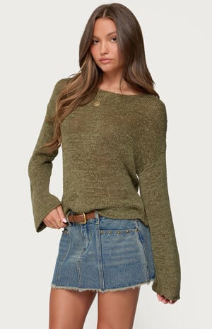 Drop Shoulder Light Knit Sweater image number 2
