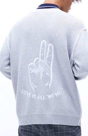 Oversized Embroidered Cardigan Oversized Embroidered Cardigan image number null