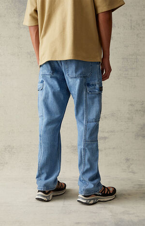 Medium Wash Cargo Straight Jeans image number 4