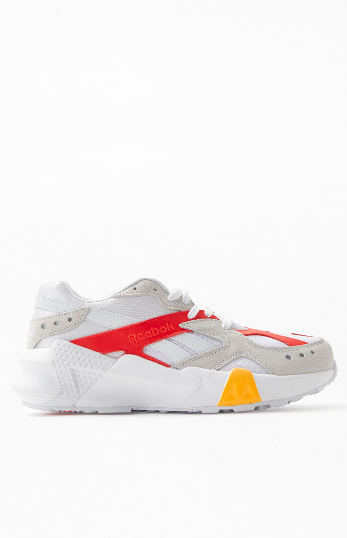 x Gigi Hadid White & Pink Aztrek Double Sneakers