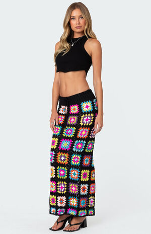 Patchwork Crochet Maxi Skirt image number 3