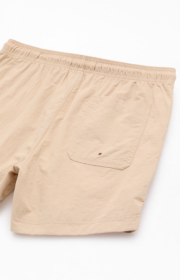 Pacsun Tan Collegiate 4.5'' Swim Trunks