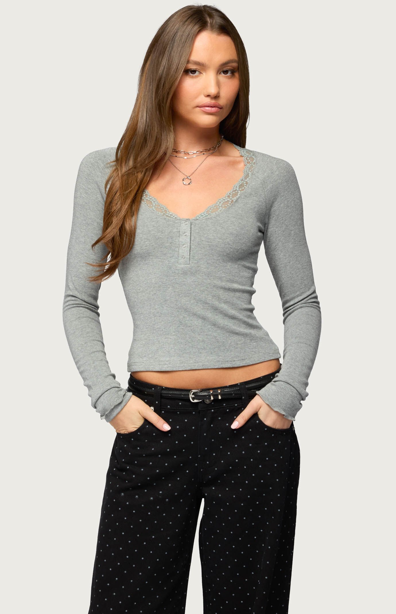 Edikted Shanah Lacey Henley Top