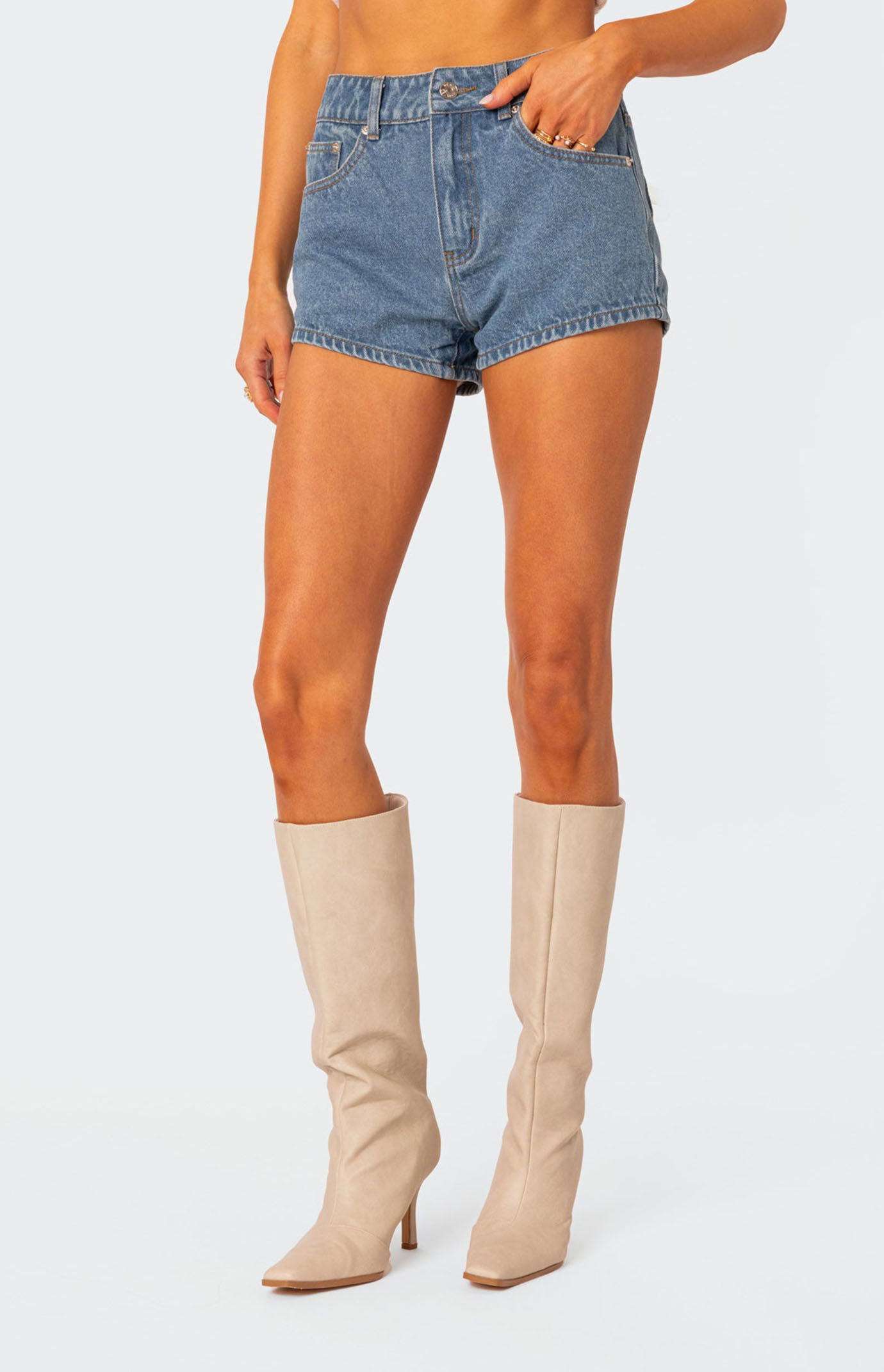 Jean shorts with bow shop