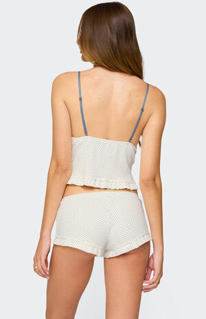 Avalon Dotted Pointelle Ruffle Tank Top image number 5