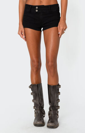 Margie Low Rise Denim Micro Shorts image number 2