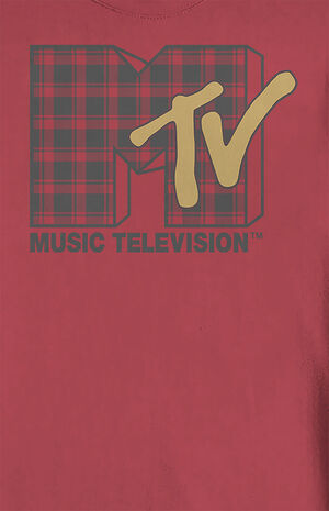 Plaid MTV Logo Crew Neck Sweatshirt image number 2