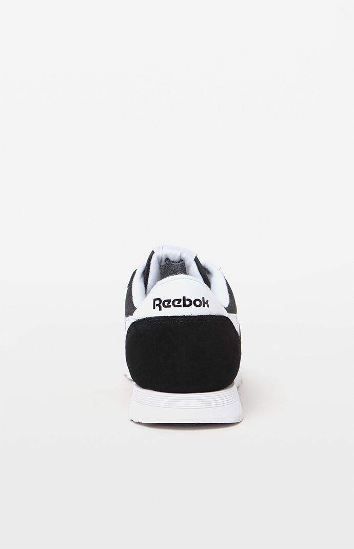 Classic Black and White Leather & Nylon Shoes