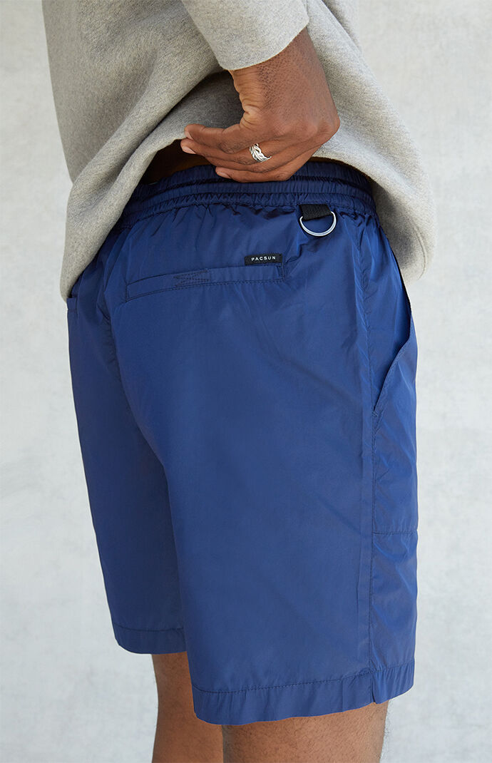 Blue Nylon Volley Shorts