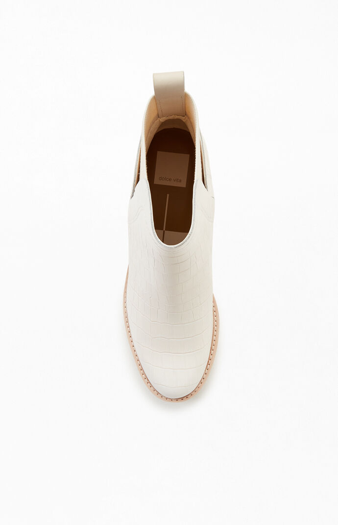 Croc Print Leather Huey Boots