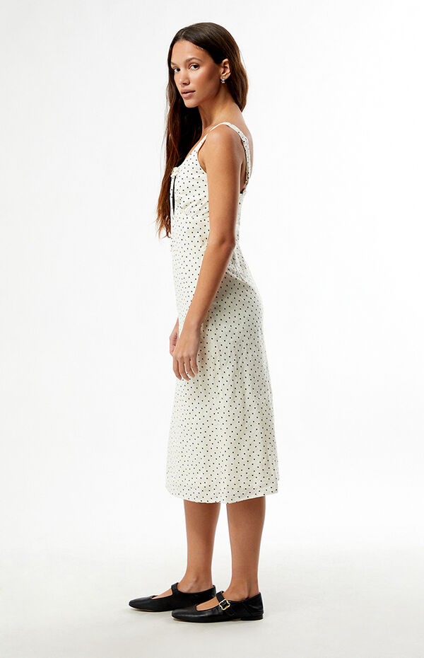 rahma polka dot drop waist midi cotton poplin dress Katerina Polka Dot Midi Dress