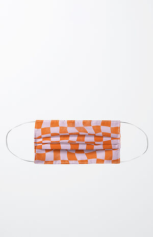 Avenie Warped Checkerboard Face Mask image number 2