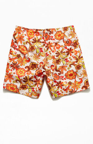 '60s Floral 17" Swim Trunks image number 2