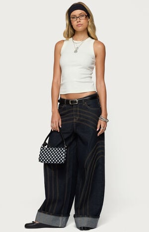 Edikted Cuffed Low Rise Wide Leg Jeans | PacSun