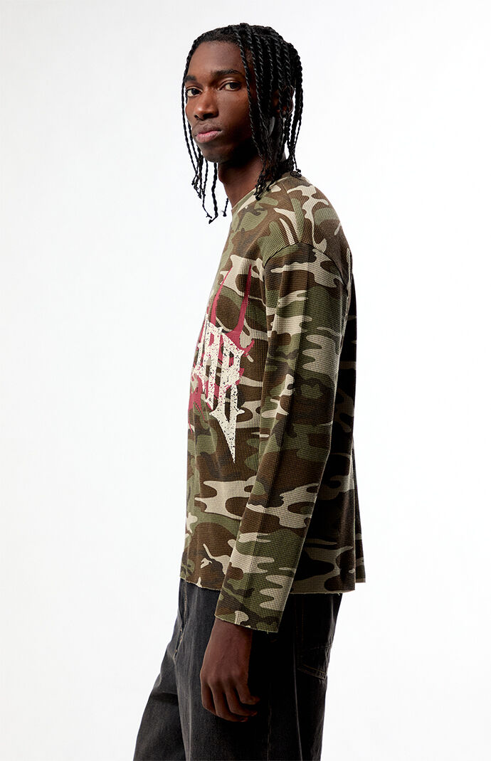Nightlab Night Camo Waffle Knit Long Sleeve T-Shirt | Pacsun