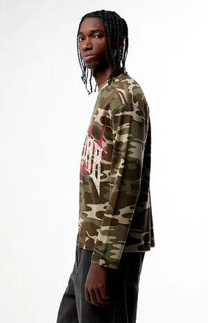 Night Camo Waffle Knit Long Sleeve T-Shirt image number 3