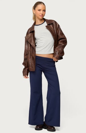 Petite Wide Leg Fold Over Pants image number 4