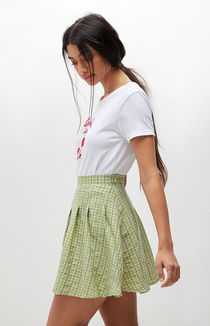 Green plaid skirt pacsun deals