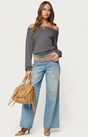 Nannie Off Shoulder Oversized Top image number 5