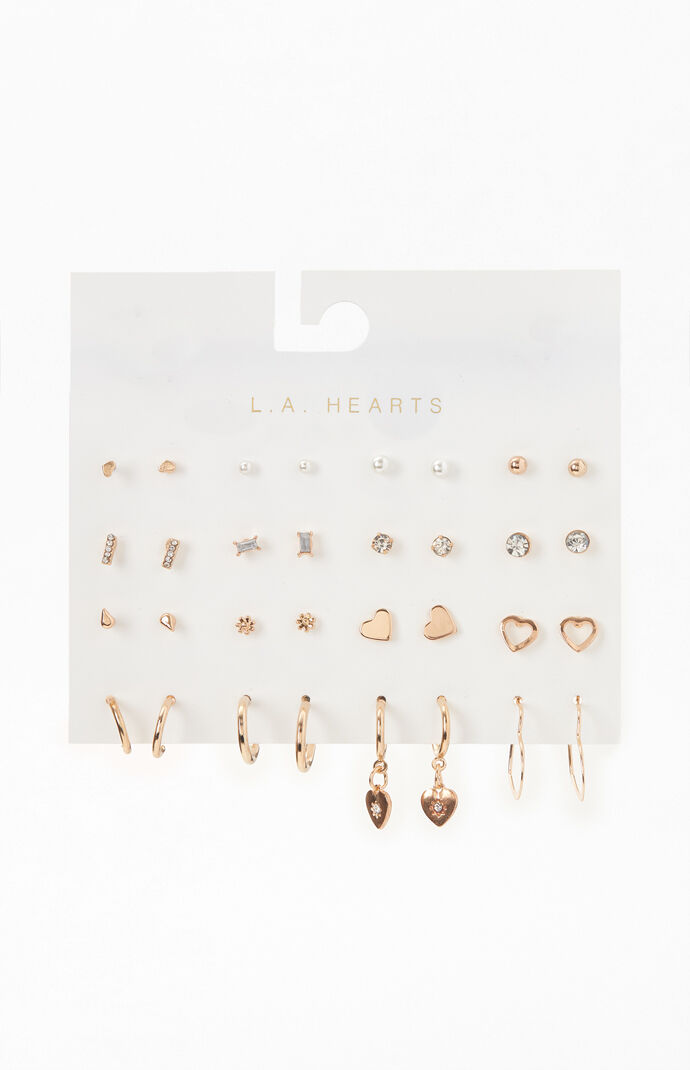 16 Pack Valentines Day Earrings