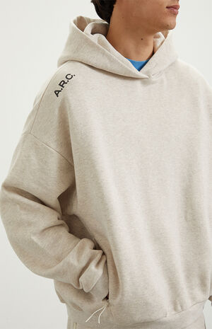 Oatmeal Vintage Wash Heavyweight Fleece Hoodie image number 3