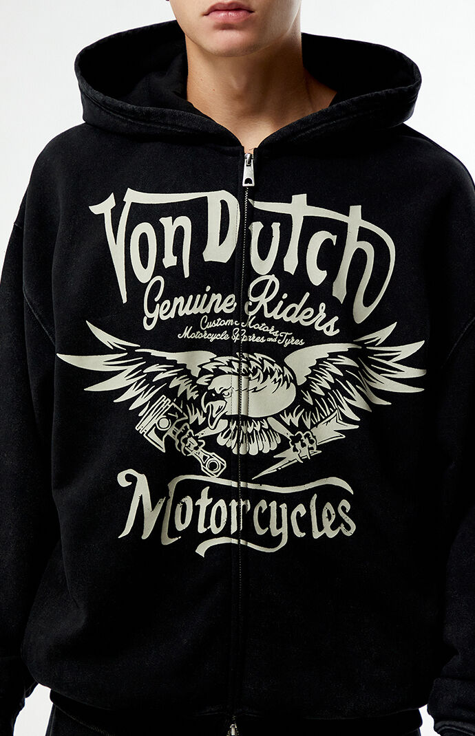 Von Dutch Moto Full Zip Hoodie | PacSun