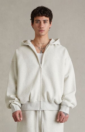 Oatmeal Heather Signature Classic Full Zip Hoodie image number 2