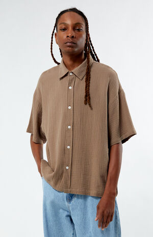 Cropped Boxy Camp Shirt image number 1