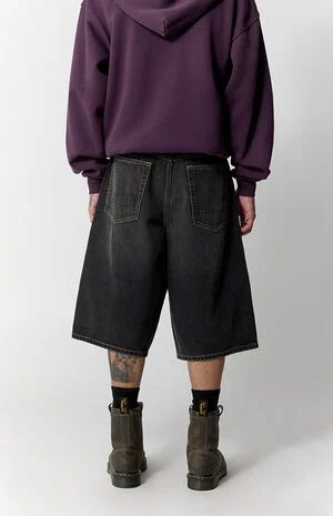 Blaine Ultra Baggy Jorts Contrast Stitch Black image number 4