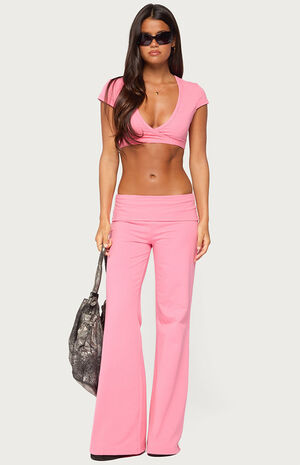 Wide Leg Foldover Pants image number 5