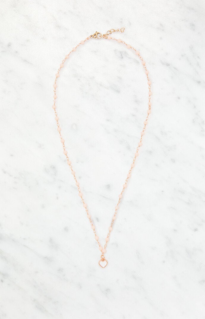 John Galt Pink Beaded Chain Necklace