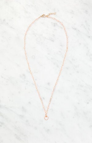 Pink Beaded Chain Necklace image number 1