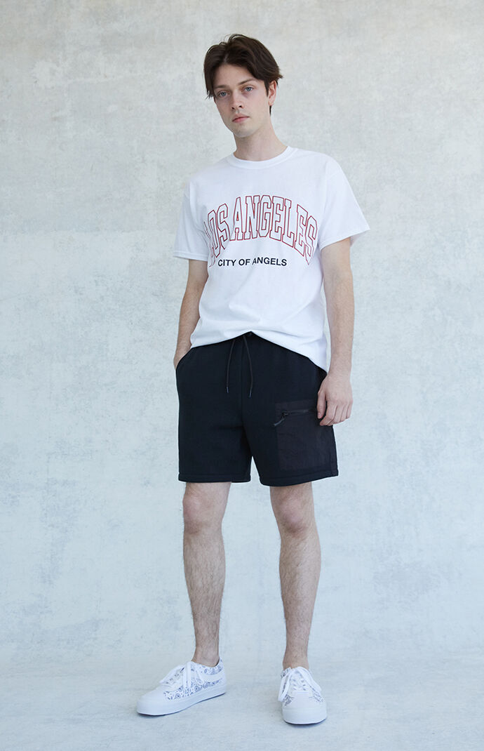 Fleece Nylon Mixed Sweat Shorts