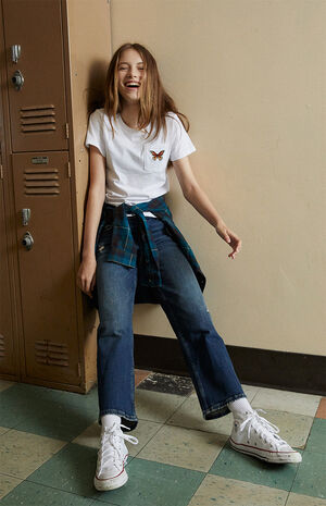 Dark Blue Straight Leg Jeans image number 1