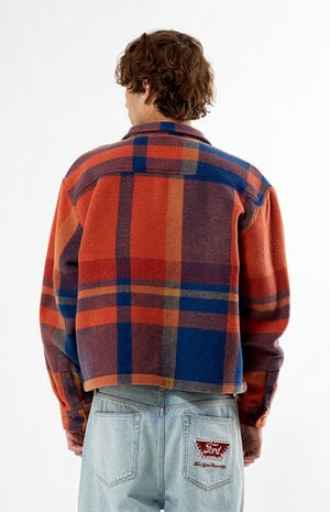 Plaid Cropped Long Sleeve Shirt image number 3