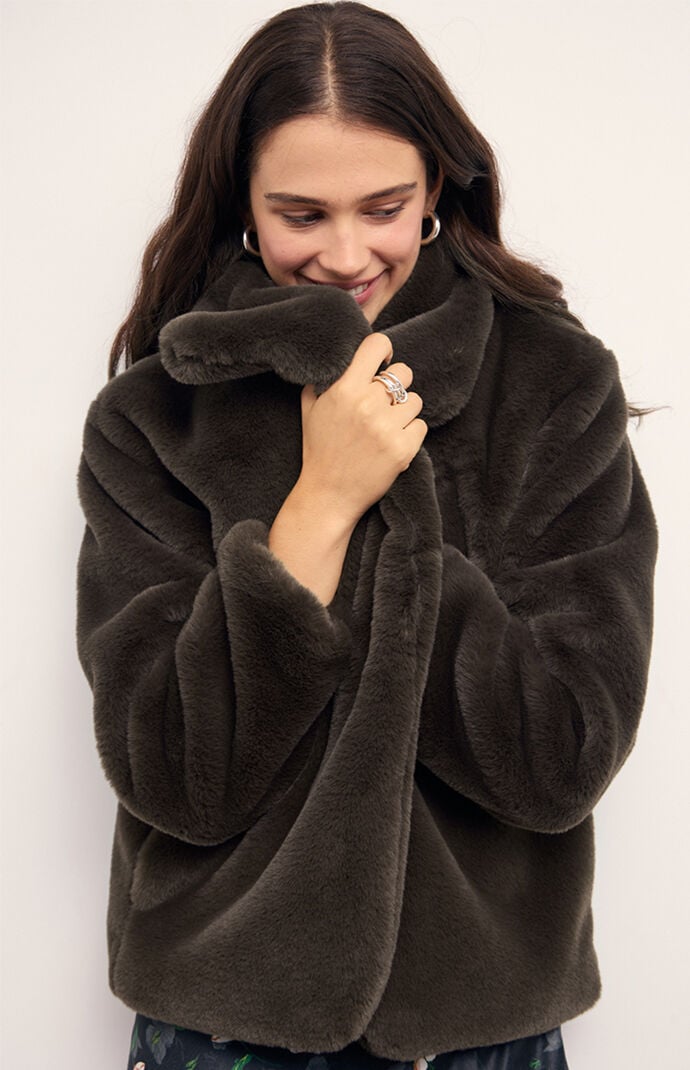 MINKPINK Sigrid Faux Fur Coat