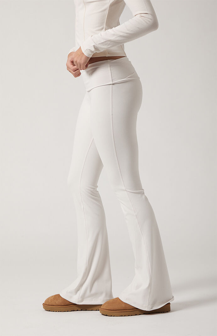 PAC 1980 PAC WHISPER Active Fold-Over Waistband Flare Yoga Pants