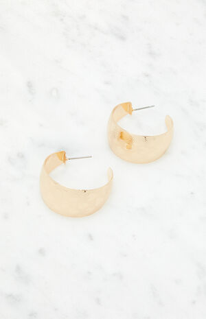 Chunky Heart Print Hoop Earrings image number 2